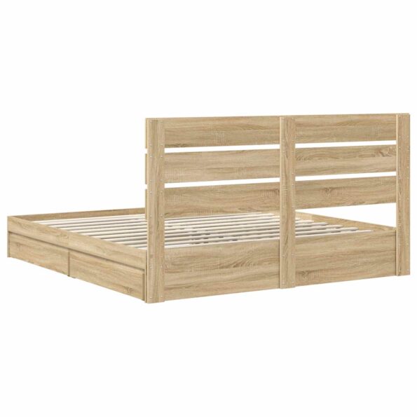 vidaXL Úložná posteľ Sonoma dub 180 x 200 cm Kompozitné drevo – Obrázok 10
