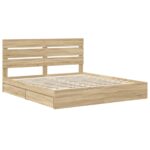 vidaXL Úložná posteľ Sonoma dub 180 x 200 cm Kompozitné drevo – Obrázok 4