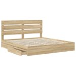 vidaXL Úložná posteľ Sonoma dub 180 x 200 cm Kompozitné drevo – Obrázok 5