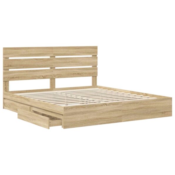 vidaXL Úložná posteľ Sonoma dub 180 x 200 cm Kompozitné drevo – Obrázok 5