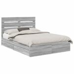 vidaXL Úložná posteľ Sivý Sonoma 160 x 200 cm Kompozitné drevo – Obrázok 2