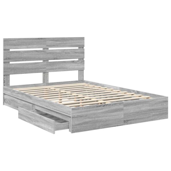 vidaXL Úložná posteľ Sivý Sonoma 160 x 200 cm Kompozitné drevo – Obrázok 5