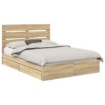 vidaXL Úložná posteľ Sonoma dub 150 x 200 cm Kompozitné drevo – Obrázok 2