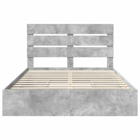 vidaXL Úložná posteľ Betónová šedá 150 x 200 cm Kompozitné drevo – Obrázok 8