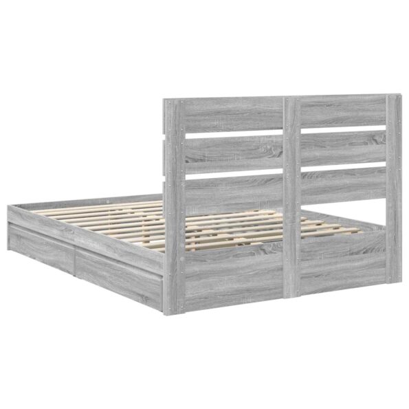 vidaXL Úložná posteľ Sivý Sonoma 150 x 200 cm Kompozitné drevo – Obrázok 10