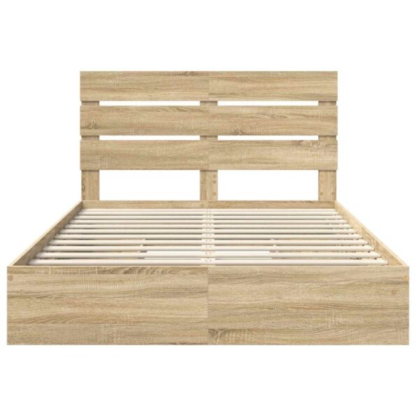 vidaXL Úložná posteľ Sonoma dub 140 x 190 cm Kompozitné drevo – Obrázok 8