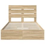 vidaXL Úložná posteľ Sonoma dub 135 x 190 cm Kompozitné drevo – Obrázok 8