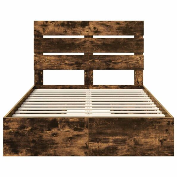 vidaXL Úložná posteľ Dymová dub 135 x 190 cm Kompozitné drevo – Obrázok 8