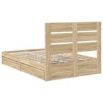 vidaXL Úložná posteľ Sonoma dub 120 x 200 cm Kompozitné drevo – Obrázok 10
