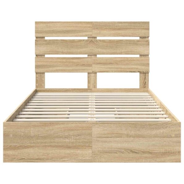 vidaXL Úložná posteľ Sonoma dub 120 x 200 cm Kompozitné drevo – Obrázok 8