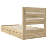 vidaXL Úložná posteľ Sonoma dub 100 x 200 cm Kompozitné drevo – Obrázok 10