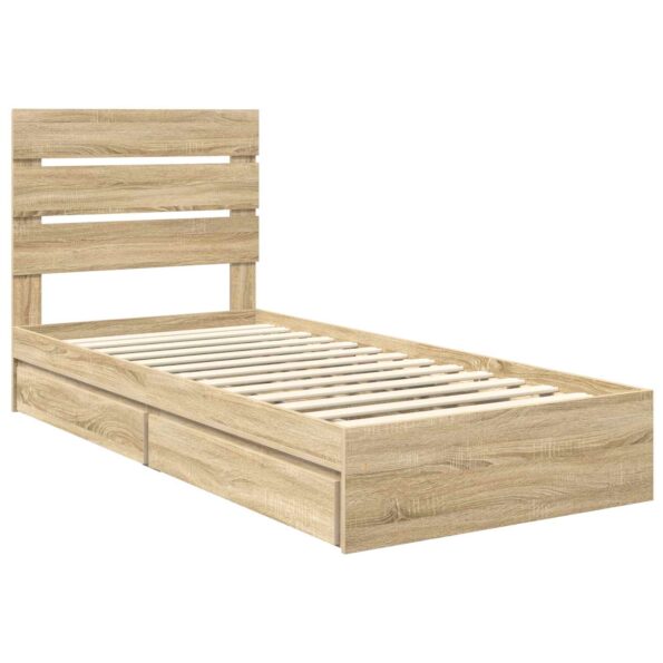 vidaXL Úložná posteľ Sonoma dub 100 x 200 cm Kompozitné drevo – Obrázok 4