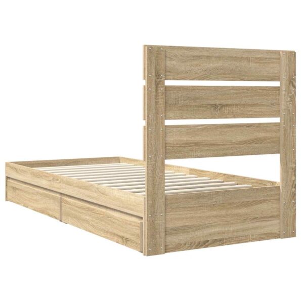 vidaXL Úložná posteľ Sonoma dub 90 x 190 cm Kompozitné drevo – Obrázok 10