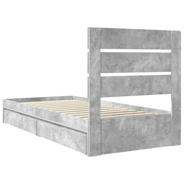 vidaXL Úložná posteľ Betónová šedá 70 x 190 cm Kompozitné drevo – Obrázok 10