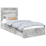vidaXL Úložná posteľ Betónová šedá 70 x 190 cm Kompozitné drevo – Obrázok 2