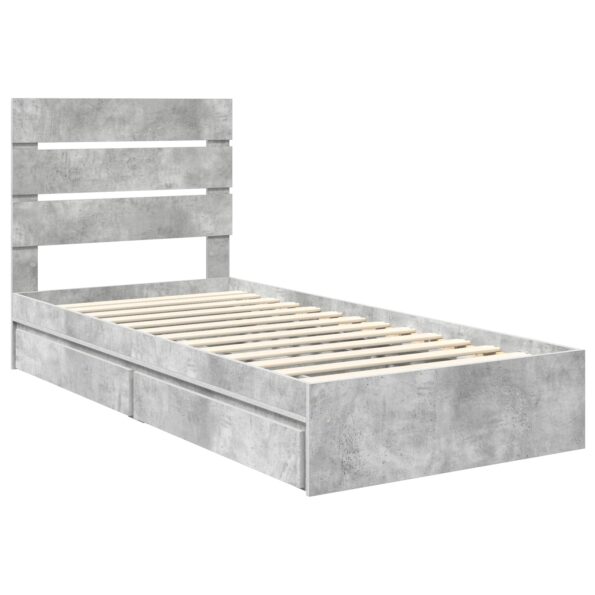 vidaXL Úložná posteľ Betónová šedá 70 x 190 cm Kompozitné drevo – Obrázok 4