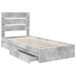 vidaXL Úložná posteľ Betónová šedá 70 x 190 cm Kompozitné drevo – Obrázok 5