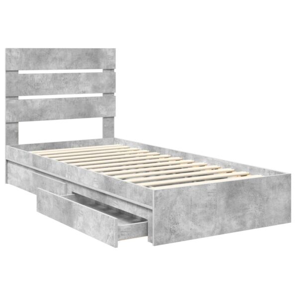 vidaXL Úložná posteľ Betónová šedá 70 x 190 cm Kompozitné drevo – Obrázok 5