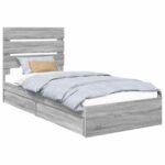 vidaXL Úložná posteľ Sivý Sonoma 70 x 190 cm Kompozitné drevo – Obrázok 2