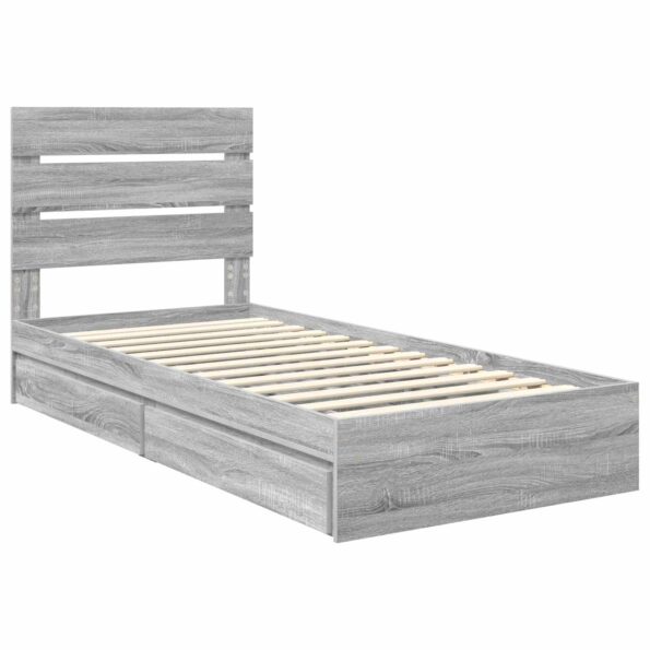 vidaXL Úložná posteľ Sivý Sonoma 70 x 190 cm Kompozitné drevo – Obrázok 4