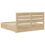 vidaXL Rám postele Sonoma dub 200 x 200 cm Kompozitné drevo – Obrázok 10