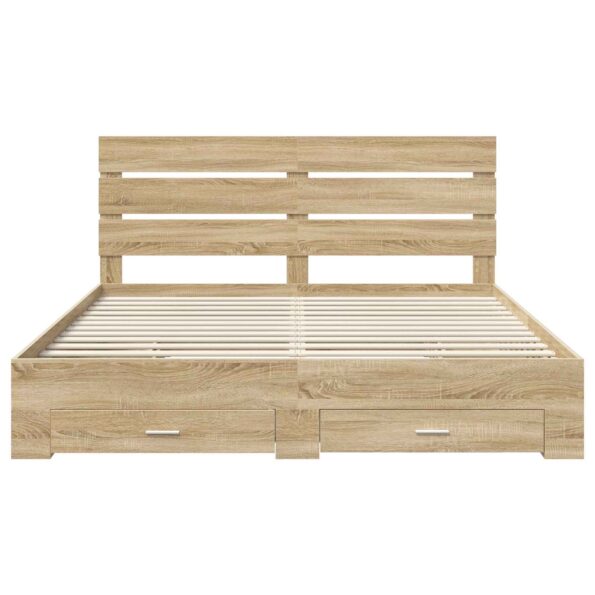 vidaXL Rám postele Sonoma dub 200 x 200 cm Kompozitné drevo – Obrázok 8