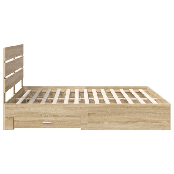 vidaXL Rám postele Sonoma dub 200 x 200 cm Kompozitné drevo – Obrázok 9