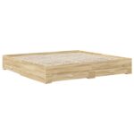 vidaXL Rám postele Betónová šedá 200 x 200 cm Kompozitné drevo – Obrázok 6