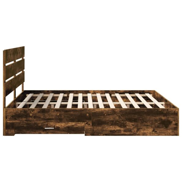 vidaXL Rám postele Dymová dub 200 x 200 cm Kompozitné drevo – Obrázok 9
