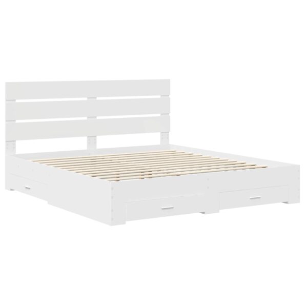 vidaXL Rám postele so zásuvkou Biela 180 x 200 cm Kompozitné drevo – Obrázok 4
