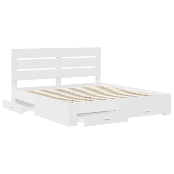 vidaXL Rám postele so zásuvkou Biela 180 x 200 cm Kompozitné drevo – Obrázok 5