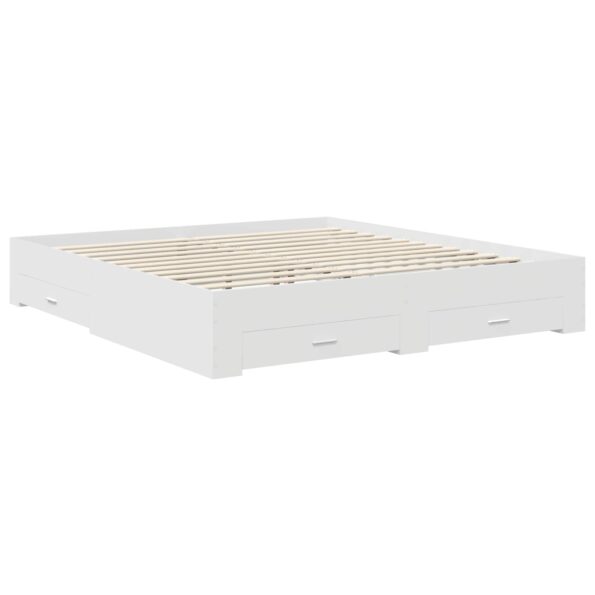 vidaXL Rám postele so zásuvkou Biela 180 x 200 cm Kompozitné drevo – Obrázok 6