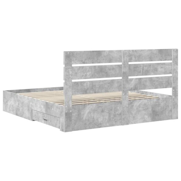 vidaXL Rám postele Betónová šedá 180 x 200 cm Kompozitné drevo – Obrázok 10