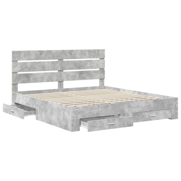 vidaXL Rám postele Betónová šedá 180 x 200 cm Kompozitné drevo – Obrázok 5