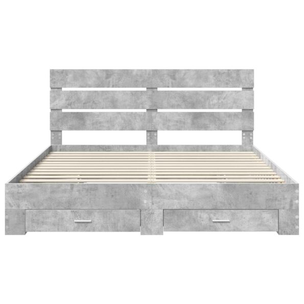 vidaXL Rám postele Betónová šedá 180 x 200 cm Kompozitné drevo – Obrázok 8