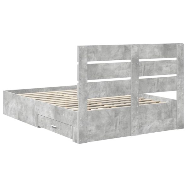 vidaXL Rám postele Betónová šedá 160 x 200 cm Kompozitné drevo – Obrázok 10
