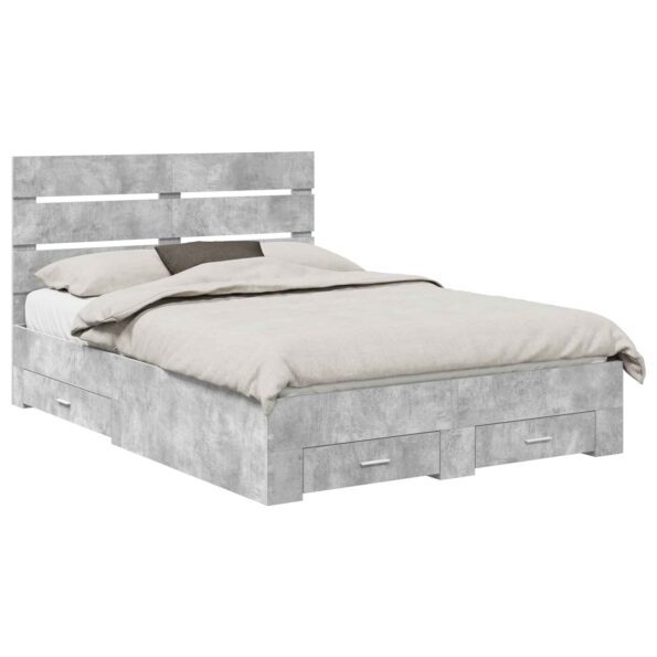 vidaXL Rám postele Betónová šedá 160 x 200 cm Kompozitné drevo – Obrázok 2