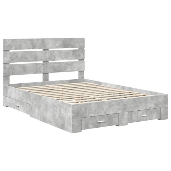 vidaXL Rám postele Betónová šedá 160 x 200 cm Kompozitné drevo – Obrázok 4
