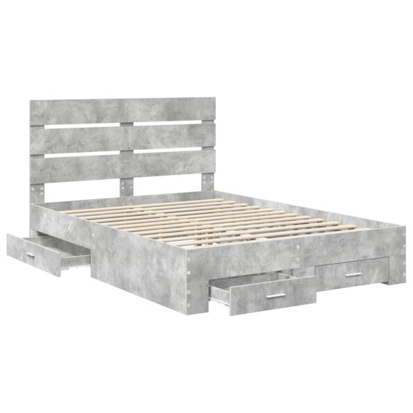 vidaXL Rám postele Betónová šedá 160 x 200 cm Kompozitné drevo – Obrázok 5