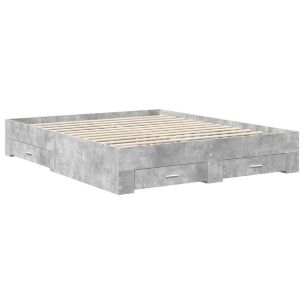 vidaXL Rám postele Betónová šedá 160 x 200 cm Kompozitné drevo – Obrázok 6