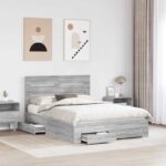 vidaXL Rám postele Sivý Sonoma 160 x 200 cm Kompozitné drevo – Obrázok 3