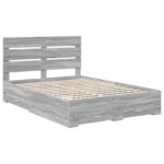 vidaXL Rám postele Sivý Sonoma 160 x 200 cm Kompozitné drevo – Obrázok 4