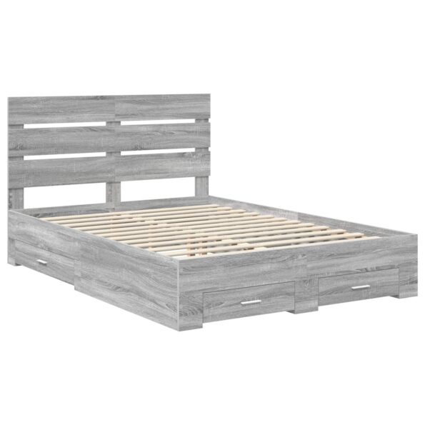 vidaXL Rám postele Sivý Sonoma 160 x 200 cm Kompozitné drevo – Obrázok 4