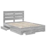 vidaXL Rám postele Sivý Sonoma 160 x 200 cm Kompozitné drevo – Obrázok 5