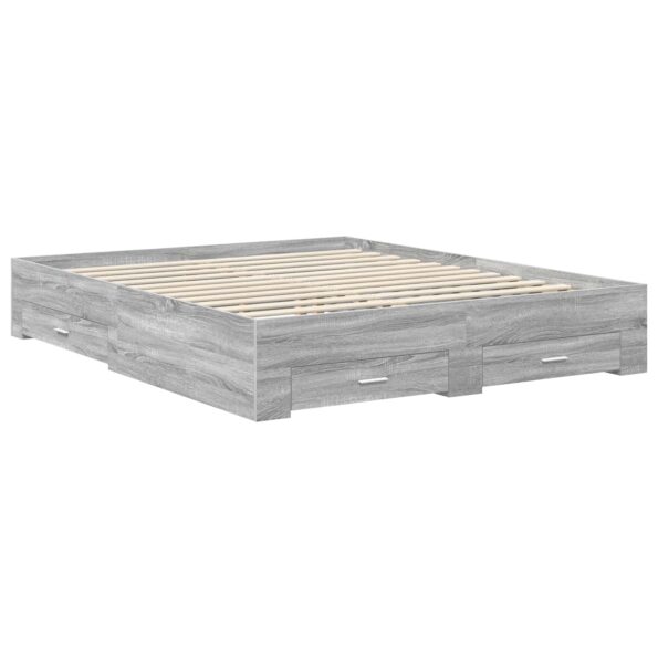 vidaXL Rám postele Sivý Sonoma 160 x 200 cm Kompozitné drevo – Obrázok 6
