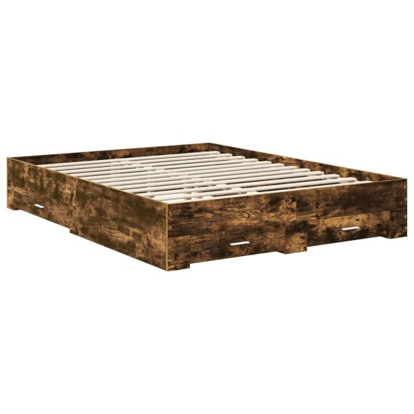 vidaXL Rám postele Dymová dub 150 x 200 cm Kompozitné drevo – Obrázok 6