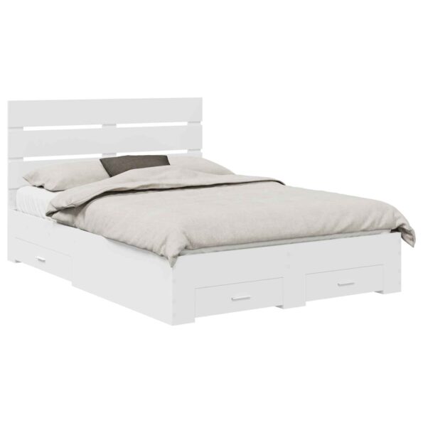 vidaXL Rám postele so zásuvkou Biela 140 x 200 cm Kompozitné drevo – Obrázok 2