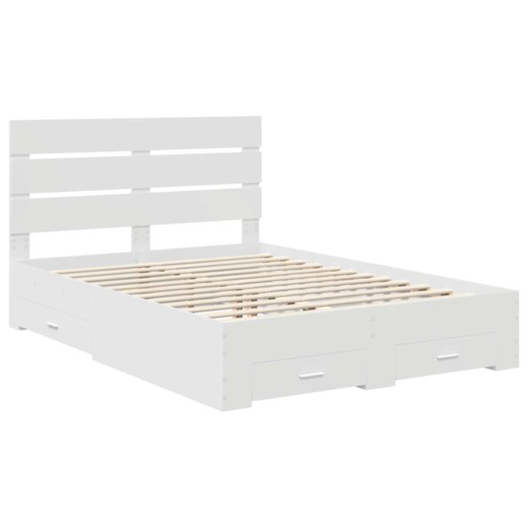 vidaXL Rám postele so zásuvkou Biela 140 x 200 cm Kompozitné drevo – Obrázok 4