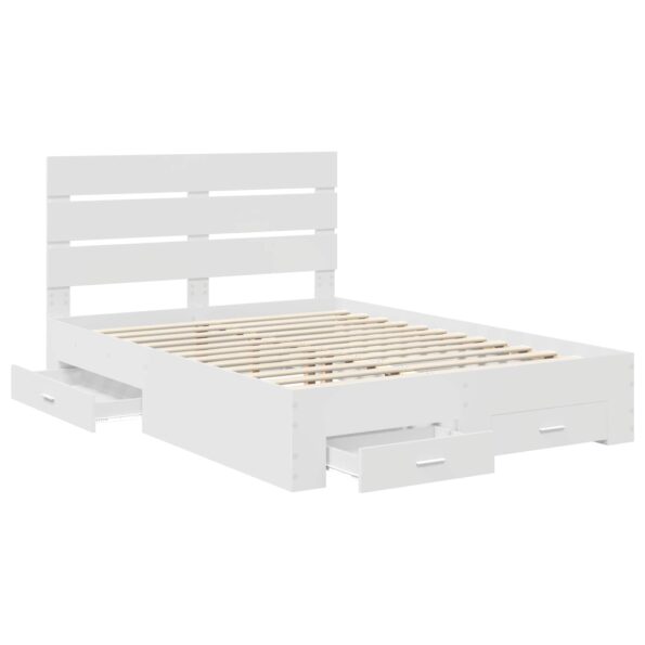 vidaXL Rám postele so zásuvkou Biela 140 x 200 cm Kompozitné drevo – Obrázok 5