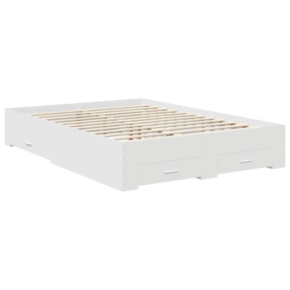 vidaXL Rám postele so zásuvkou Biela 140 x 200 cm Kompozitné drevo – Obrázok 6